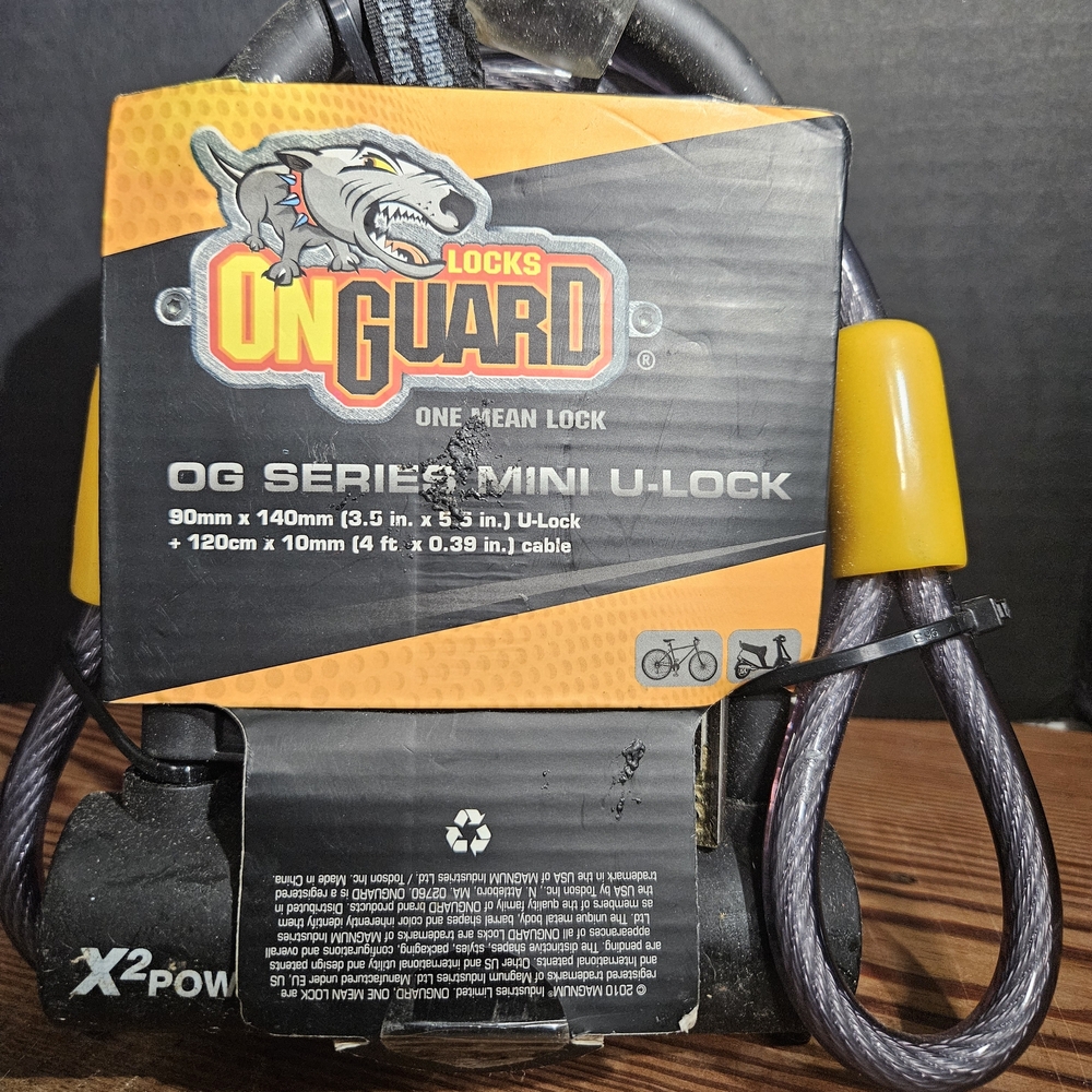 OnGuard OG Series Mini U-Lock with Cable - Black & Yellow
